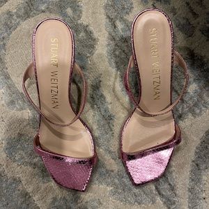 Stuart Weitzman metallics pink sandals